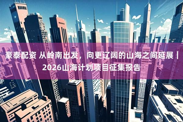 豪泰配资 从岭南出发，向更辽阔的山海之间延展｜2026山海计划项目征集报告