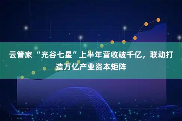 云管家 “光谷七星”上半年营收破千亿，联动打造万亿产业资本矩阵